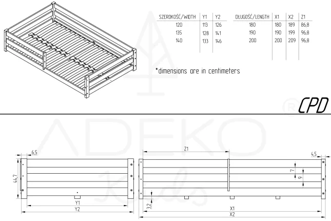 Łóżko pojedyncze CPD